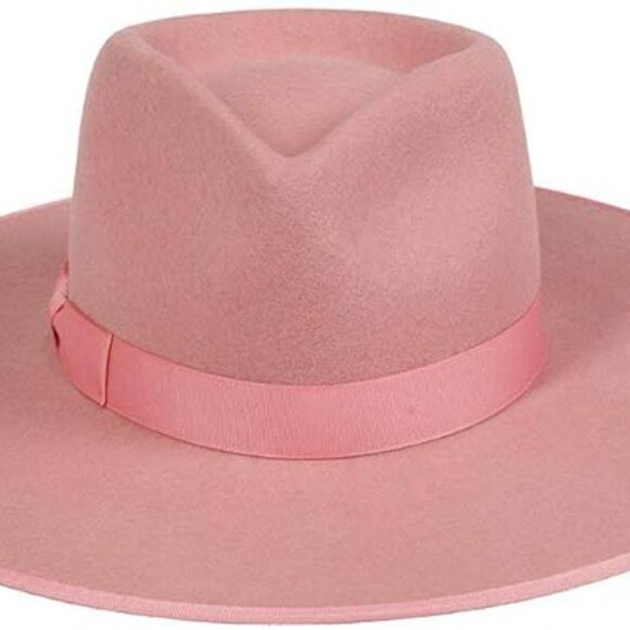 Lack of Color Fedora Rancher Rose Pink Women's Hat Small Wool Felt Grosgrain - Picture 6 of 16